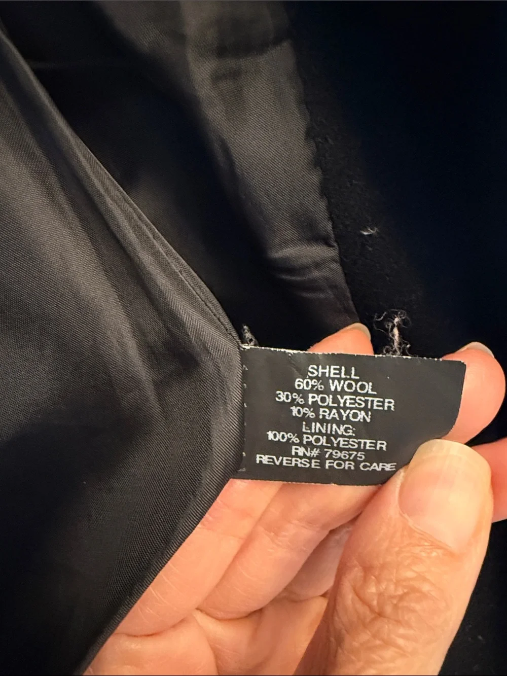 Michael Kors Women's Black Zip Front Wool Coat XS